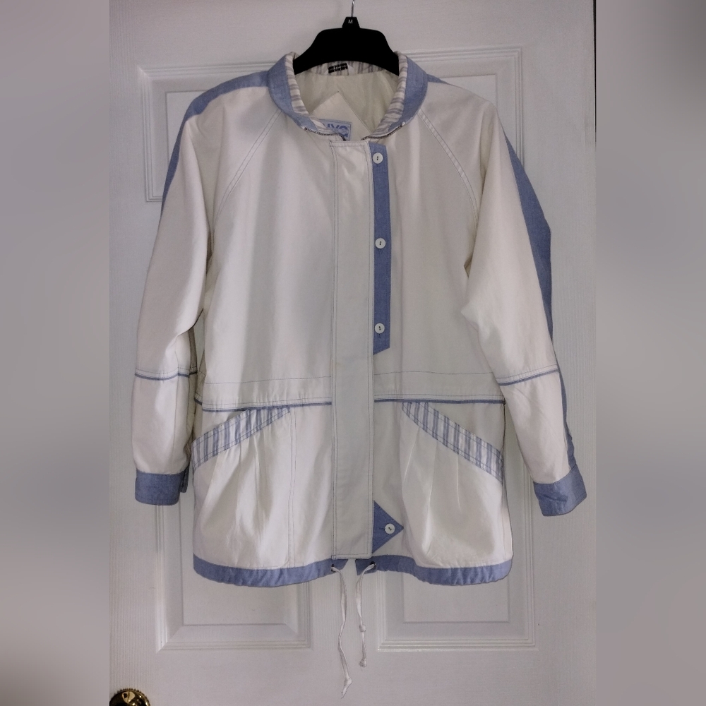 NYC Girl White and Blue Jacket